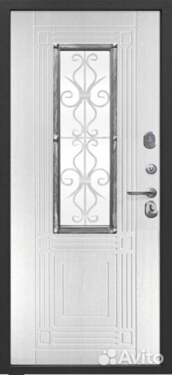 Входная дверь с стеклом+ковкой доставка в подарок