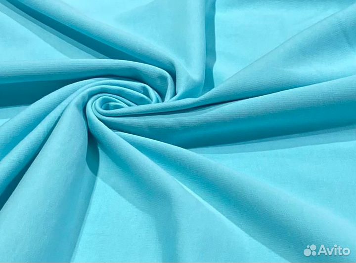 Ткань Футер 2-нитка с начесом св.бирюзовый