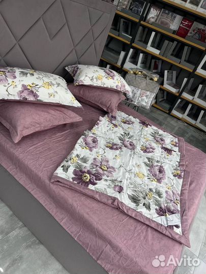 Постельное белье евро с одеялом