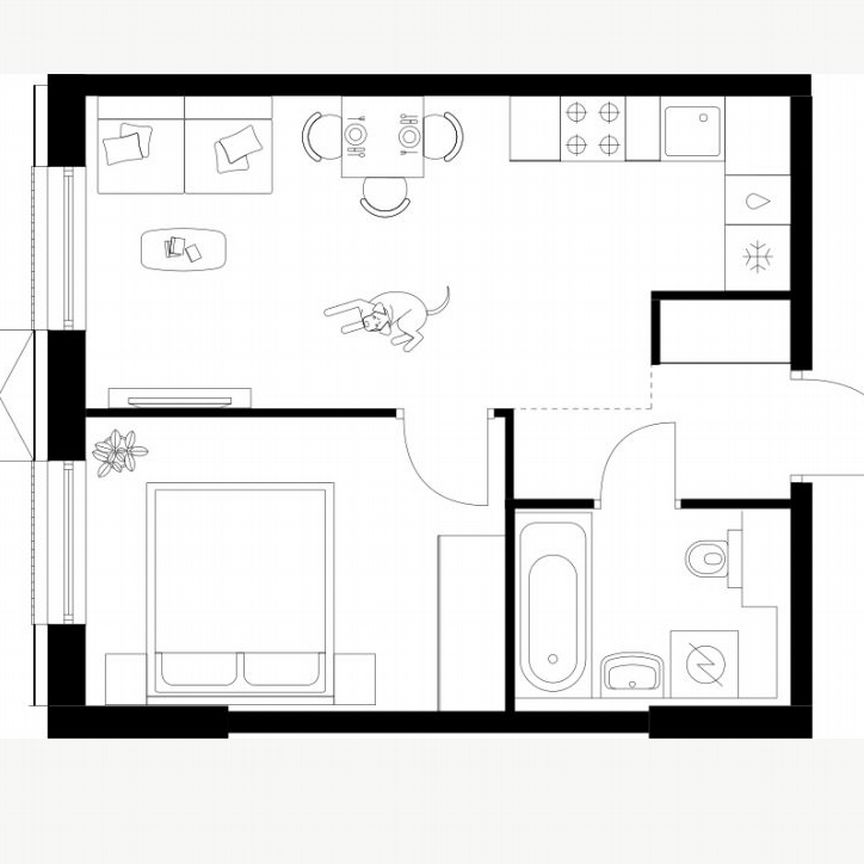 1-к. квартира, 34,8 м², 1/17 эт.