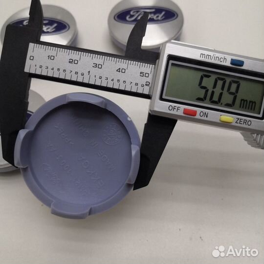 4ш Ford 54мм комплект колпаков с металл. накладкой