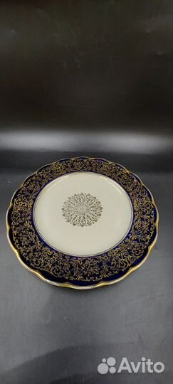 Антикварное блюдо grindley england кобальт