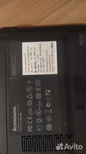 Ноутбук на запчасти lenovo s100