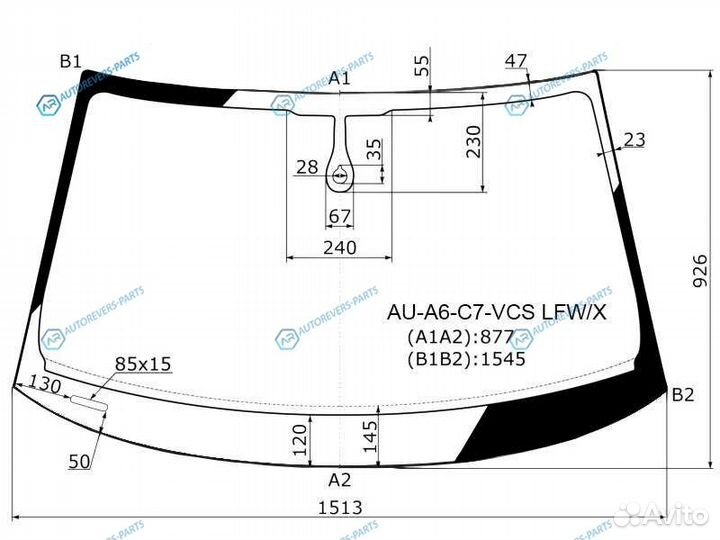 AU-A6-C7-VCS lfwx Стекло лобовое + дд audi A6 (C7)