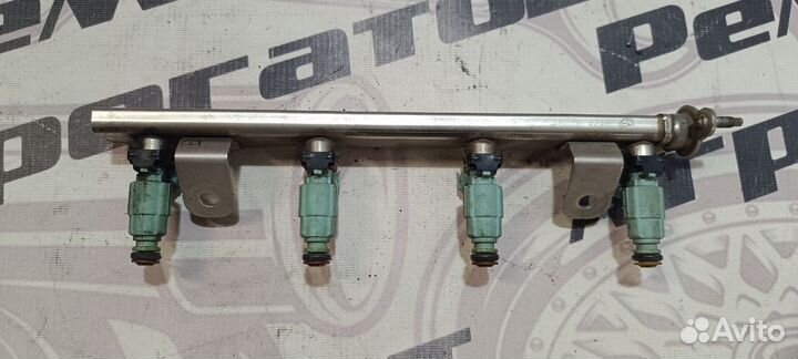 Топливная рейка с форсунка в сборе kia rio 3, sola