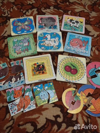 Деревянные послойные пазлы, и пазлы вкладыши