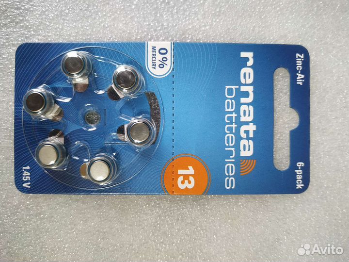 Батарейки для слухового аппарата ZA13(6 шт)