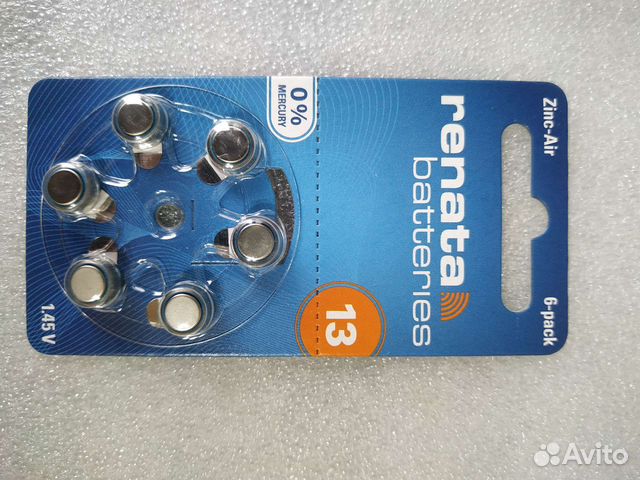 Батарейки для слухового аппарата ZA13(6 шт)