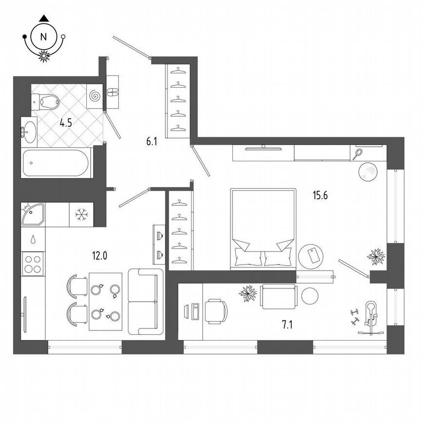 1-к. квартира, 41,8 м², 18/18 эт.