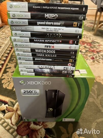 Xbox 360 + диски лицензия