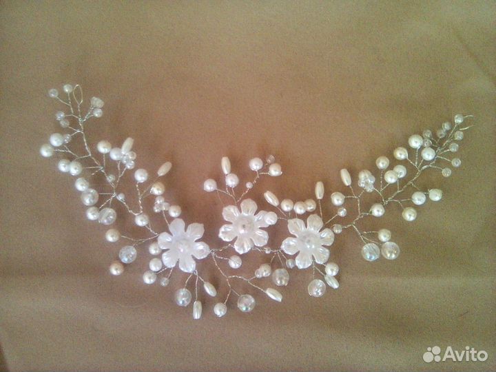 Диадема. Свадебная веточка для прически