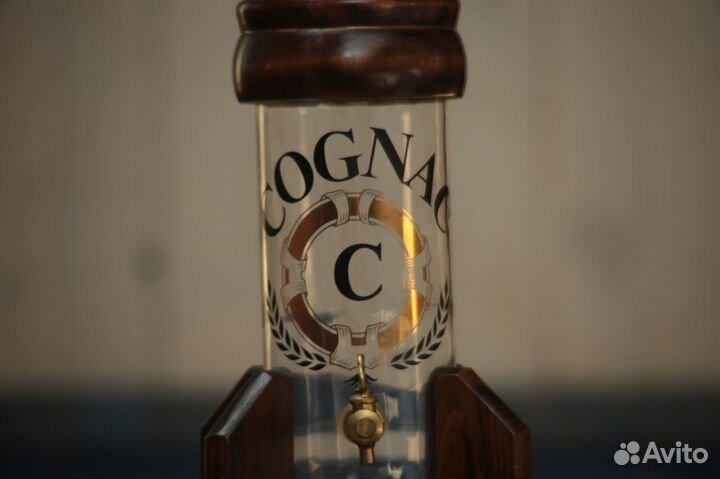 Набор винтаж для коньяка/бренди, дерево, стекло