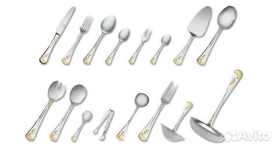 Набор столовых приборов на 6 персон с зол.декором