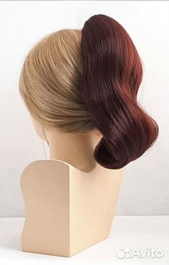 Рыжий шиньон из искусственных волос