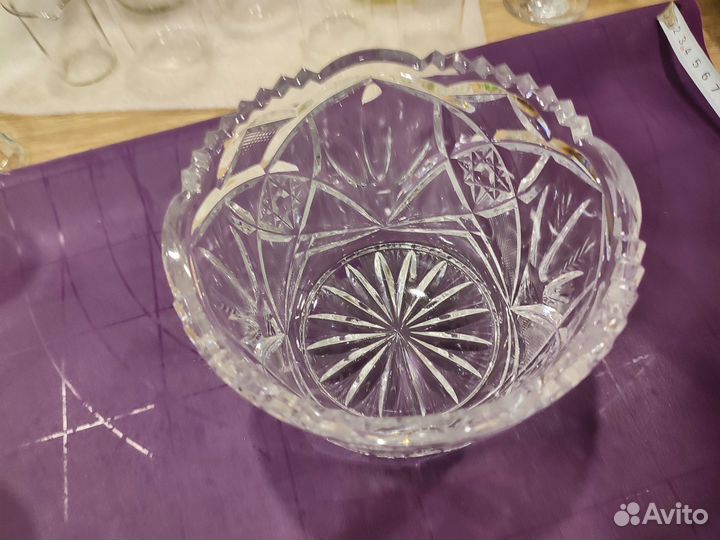Хрустальная ваза СССР салатник диам.12,5 см