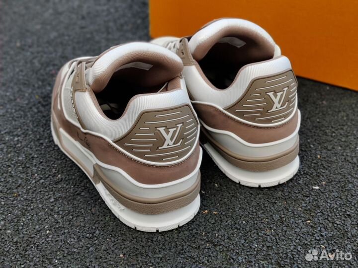 Мужские кроссовки Louis Vuitton Trainer коричневые