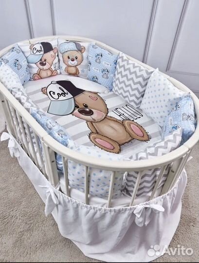 Комплект бортиков в кроватку с одеялом