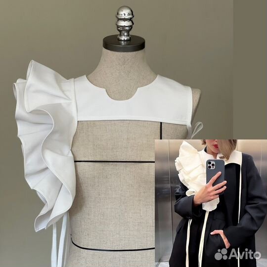 Манишка с воланами / Съемный воротник (белый)