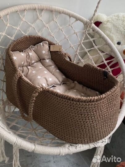 Люлька переноска вязаная комплект постели