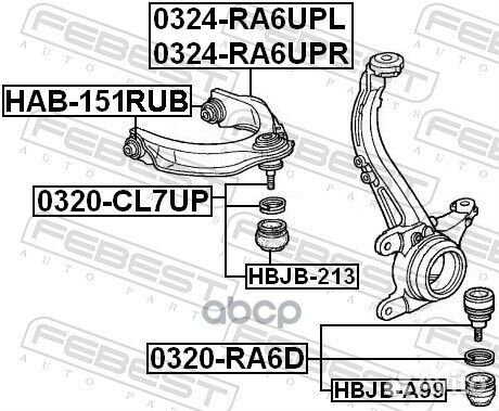 Сайлентблок HAB-151RUB HAB-151RUB Febest