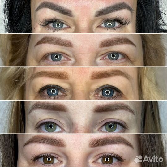 Перманентный макияж татуаж бровей губ век