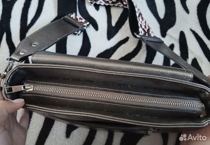 Новая сумка серая бронзовая женская