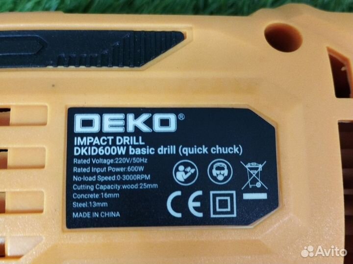 Дрель Ударная сетевая deko. DKD600W (SK)