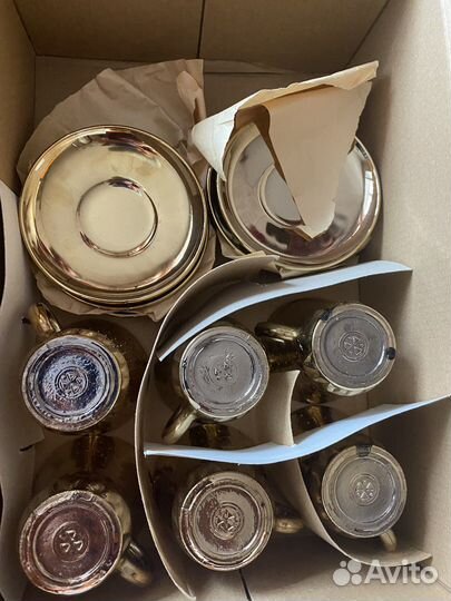Чашки/сервис позолоченные