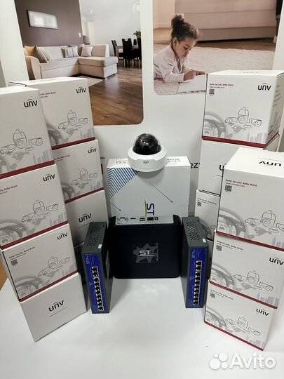 Комлект IP видеонаблюдения UNV на 16 камер внутрен