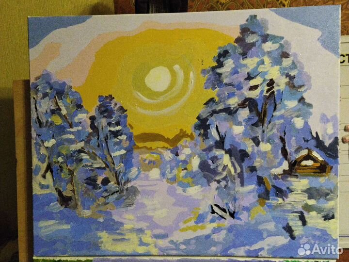 Зимний пейзаж холст