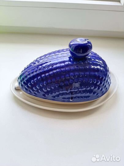 Маслёнка Ёжик Гжель СССР