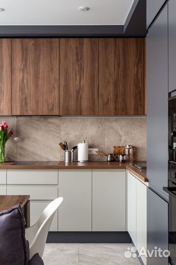 Кухня с буфетом под заказ по дизайну