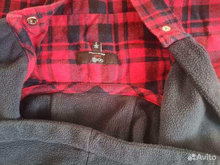 Рубашка в клетку теплая