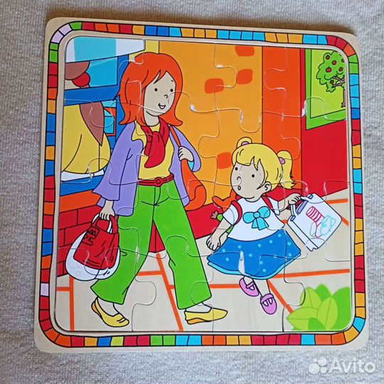 Развивающие игрушки деревянные. Пазлы, кубики