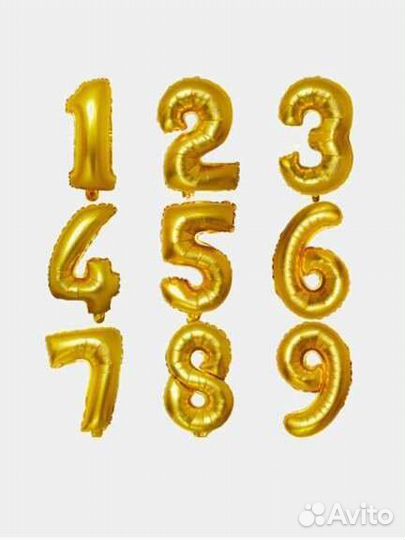 Шары фольгированные 16 дюймов цифра 5