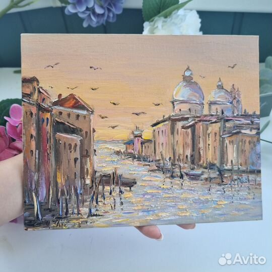 Венеция городской пейзаж картина маслом 20х25
