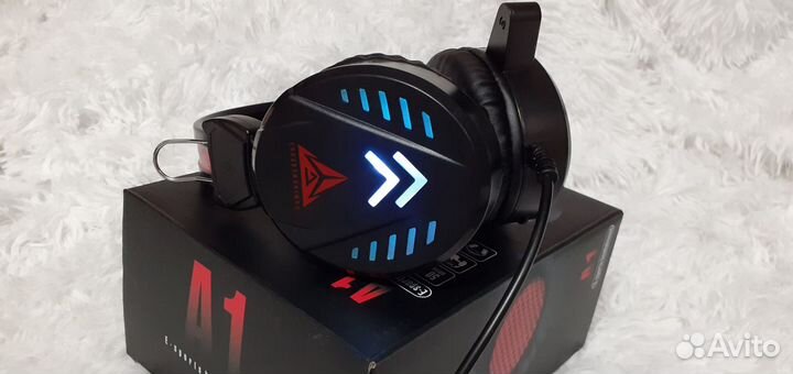 Наушники игровые Cyber A1 Подсветка Микрофон 2Jack