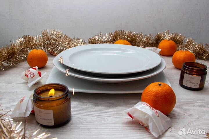 Тарелка фарфоровая квадратная Мехмед 260 х 260 мм