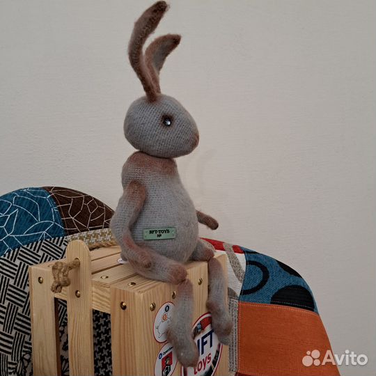 Мягкая игрушка, Кролик, вязаная ручной работы