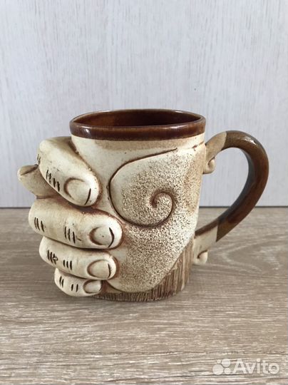 Кружка глиняная «Фига (не трожь мой чайок)»