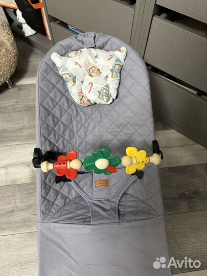 Шезлонг luxmom серый для новорожденных