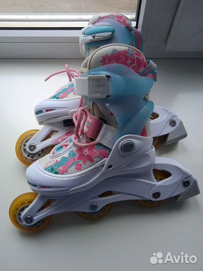 Роликовые коньки детские раздвижные с защитой