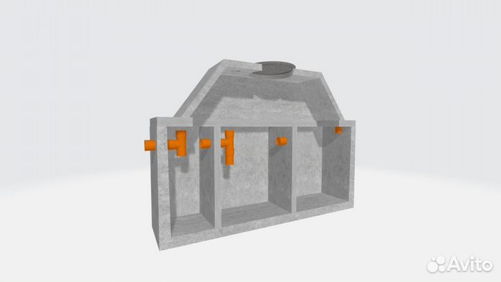 Септик бетонный 3-камерный V4,5м.куб