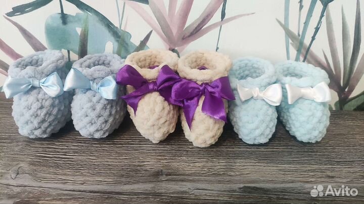 Пинетки вязаные из Alize puffy fine