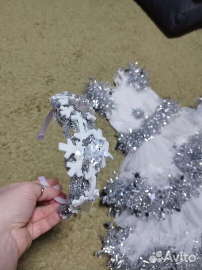 Костюм новогодний Снежинка р.104-110