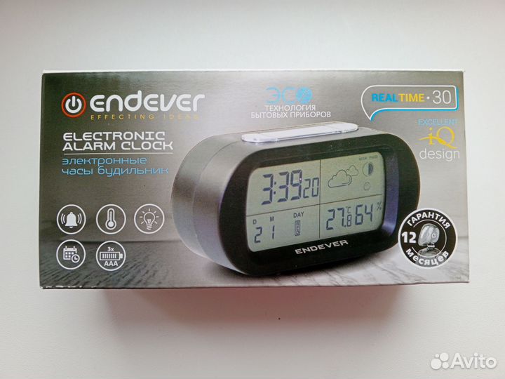 Электронные часы-будильник endever