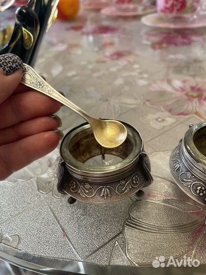 Солонки хрусталь мельхиор СССР