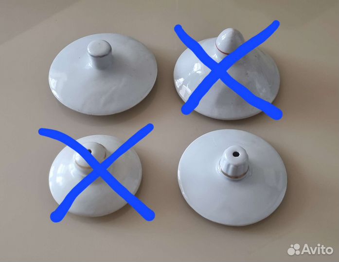 Крышки фарфоровые от сахарниц и чайников