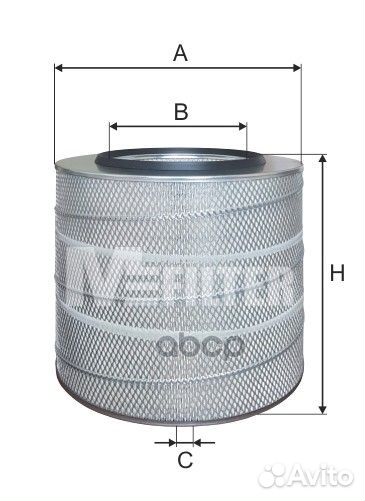 Фильтр воздушный H366 D1350 D2215 volvo B