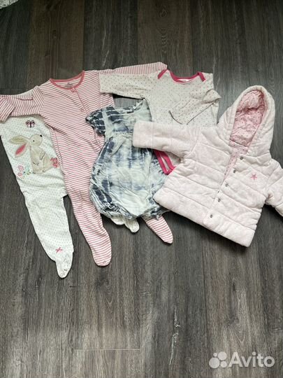 Пакет вещей на девочку 6-9 мес Next 68 74 80